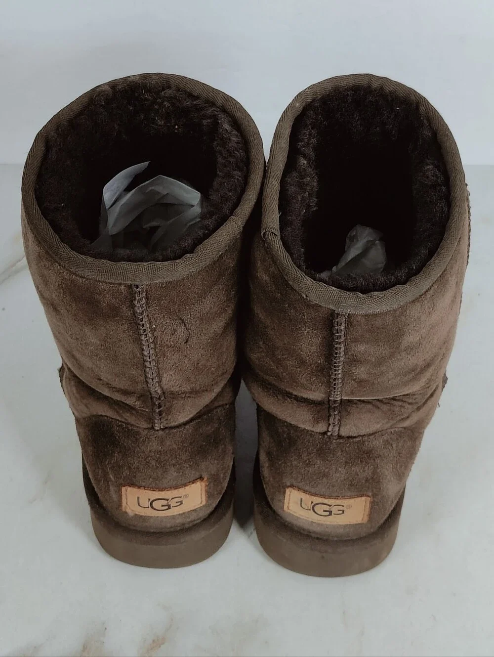UGG Women's Classic Chocolate Brown Suede Short Boots, Sz 7